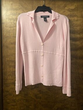 Dialogue Pastel Pink Button-Front Cardigan